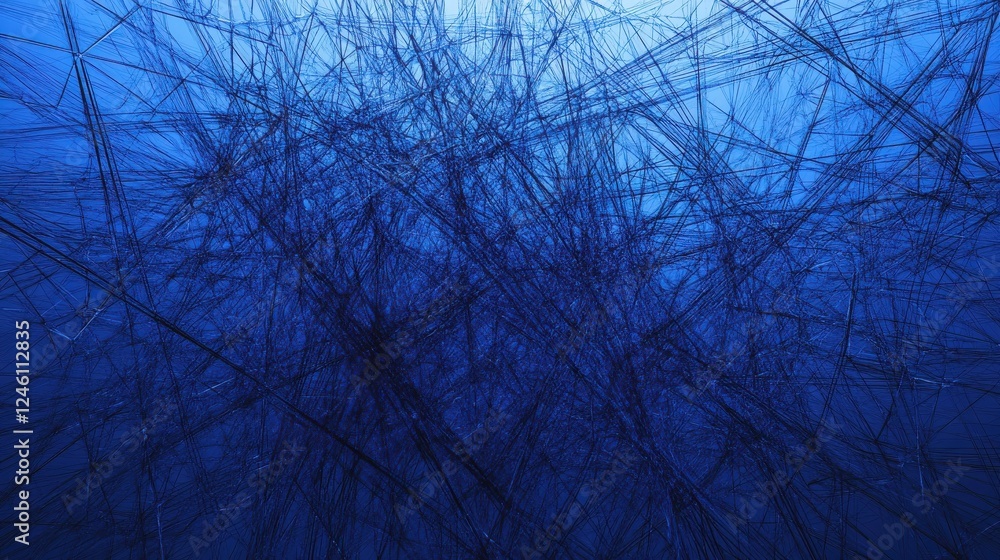 Poster a blue background with lines and networks