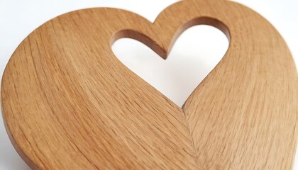 wooden heart plaque on white background, perfect for decor,photography, color image, love - emotion, aspirations, creativity,156