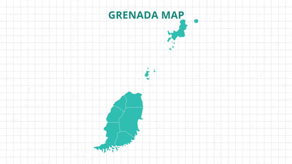 Fototapeta premium A Map highlighting Grenada Map, Grenada modern map with Grey Color Hi detailed Vector, geographical borders