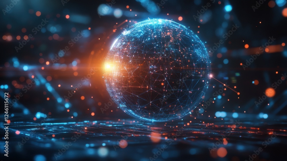 Poster global business connections. corporate networking. concept of networking in a corporation. ai genera