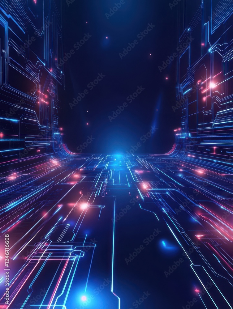Poster vector background with abstract tech communication concept.