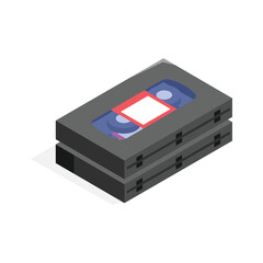 Obraz premium Classic VHS tape isometric icon in modern style