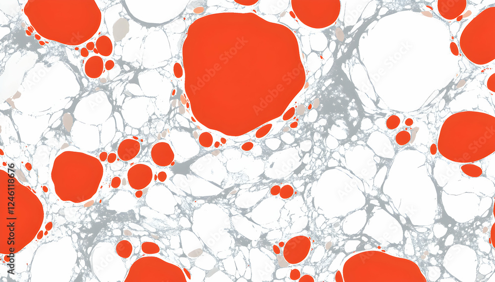 Poster abstract marbling texture with vibrant orange and grey, ideal for backgrounds, prints, and design pr