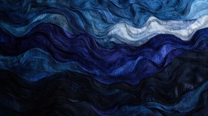 Obraz premium Abstract Blue Waves: A Serene Digital Landscape