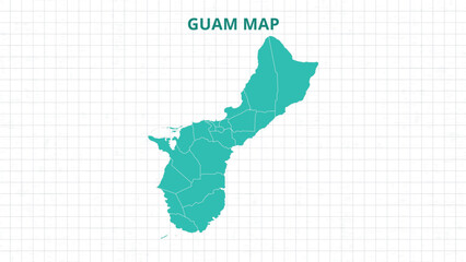 A Map highlighting Guam Map, Guam modern map with Grey Color Hi detailed Vector, geographical borders