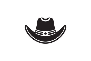 vintage cowboy hat vector silhouette isolated in white background