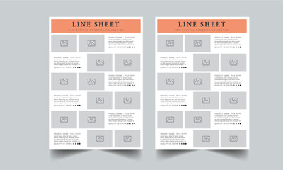 Product Catalog Design, Product Line Sheet Template, Wholesale Template,