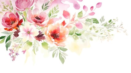 Fototapeta premium flores estilo acuarela. tarjeta