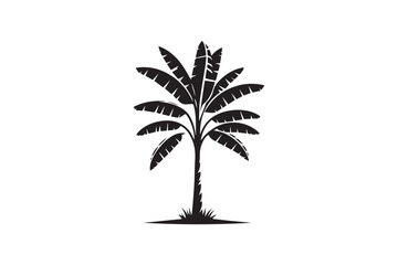 banana tree icon vector silhouette isolated in white background