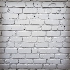 Fototapeta premium Textured white brick wall with subtle cracks and shadows creating depth
