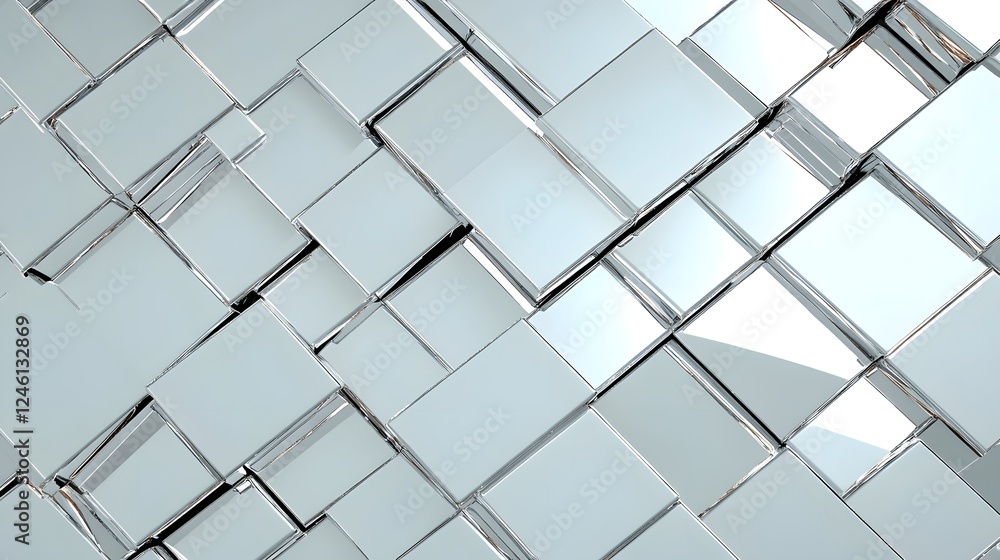Poster abstract reflection of metallic surface with geometric patterns