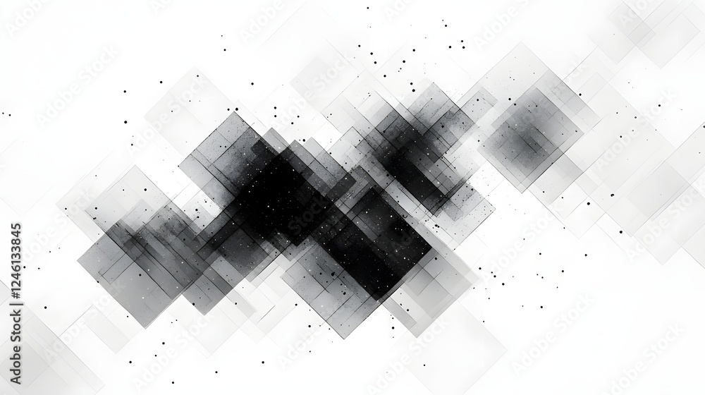 Poster abstract grayscale geometric background with soft texture and shapes
