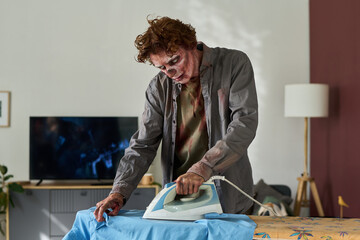Modern Male Zombie Ironing Shirt