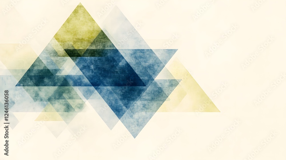 Poster abstract geometric shapes in soft colors on light background