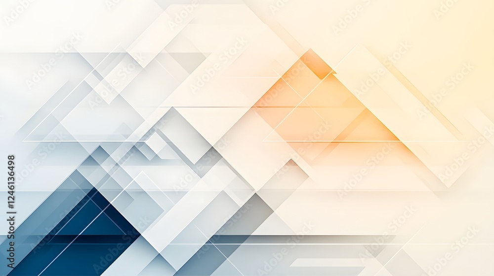 Poster abstract geometric shapes in soft colors with layered design effects
