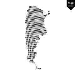Abstract image Argentina map from point Black on a white background. Vector illustration eps 10.	
