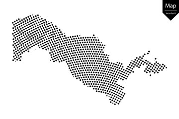 Obraz premium Abstract image Uzbekistan map from point Black on a white background. Vector illustration eps 10. 