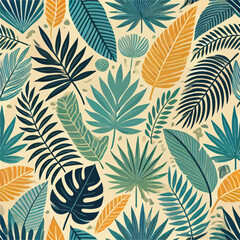 Tropic leaves in bright colors. Modern abstract design for fabric, paper.
