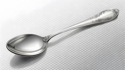 Shiny Metallic Silver Spoon Reflective and Minimalist Design V7