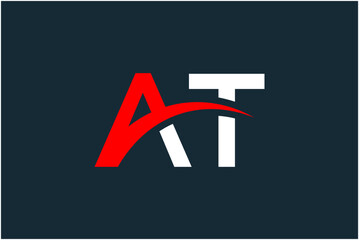 Initial AT Logo Design Vector
