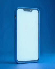Smartphone mockup with blue background