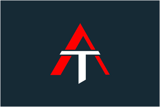 Initial AT Logo Design Vector