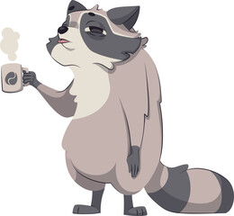 Racoon with Coffee
