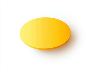 Yellow circle platform, 3D, white background, presentation