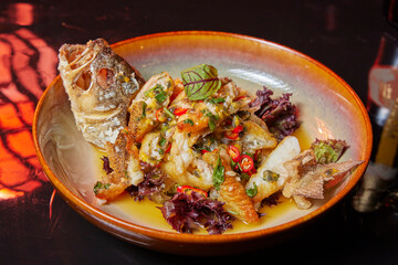 chinese food on the plate