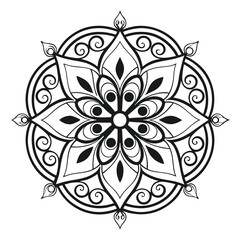 Mandala with Intricate Line Art