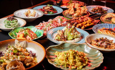 chinese food on the plate