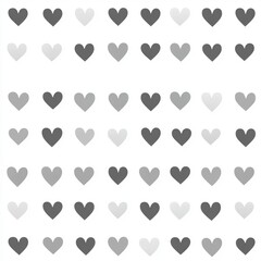 A pattern of hearts in various shades.