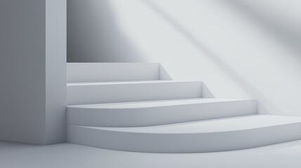Obraz premium white stairs to the wall