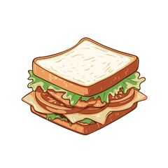 A cartoon illustration of a sandwich with lettuce