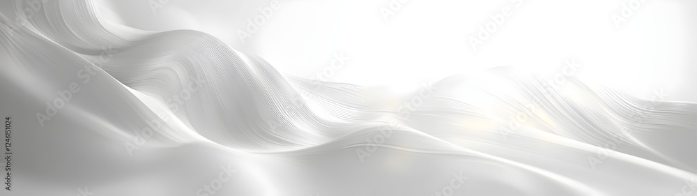 Aufkleber a serene and ethereal abstract image with smooth, flowing white waves that evoke a sense of calm and