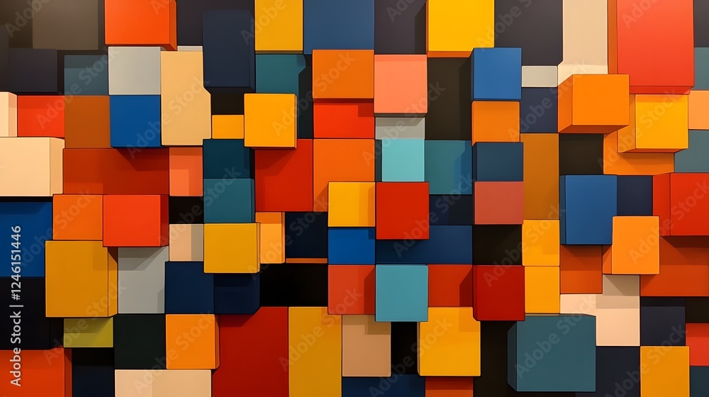 Poster abstract colorful background with geometric pattern of squares