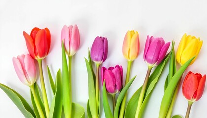 Colorful tulips blooming in spring, celebrating nature's beauty