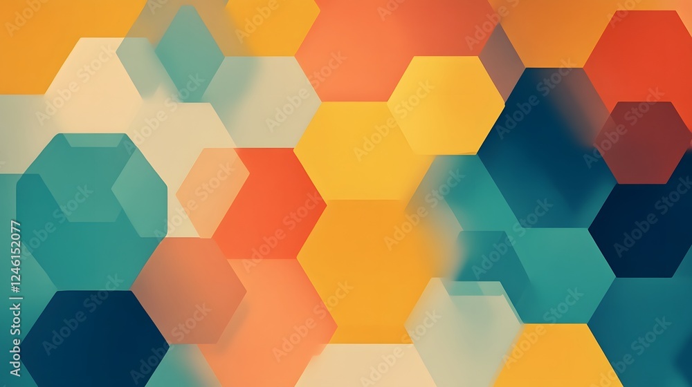 Poster colorful hexagonal pattern abstract background for creative projects