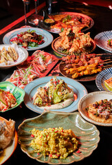 chinese food on the plate