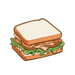A cartoon illustration of a sandwich with lettuce