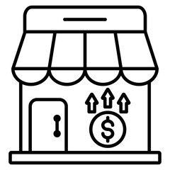 Retail Business Outline Icon