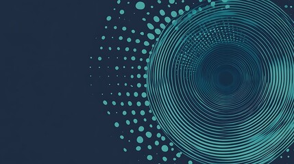 Abstract swirling teal design, dark background