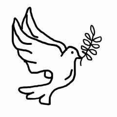 Obraz premium This is a pixel design illustrating a flying bird carrying leaves in its mouth, symbolizing peace, freedom, nature, harmony, and the connection between wildlife and the environment.