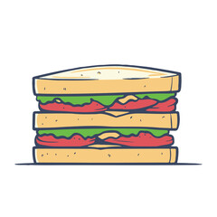 A cartoon illustration of a sandwich with lettuce