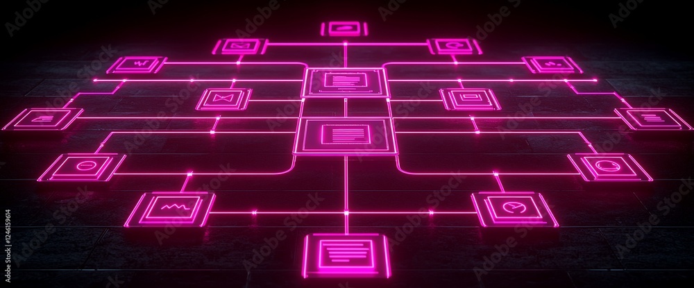 Aufkleber Network Data Connections; Digital Technology; Abstract Background;  Future Tech; Website Banner
