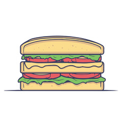 A cartoon illustration of a sandwich with lettuce