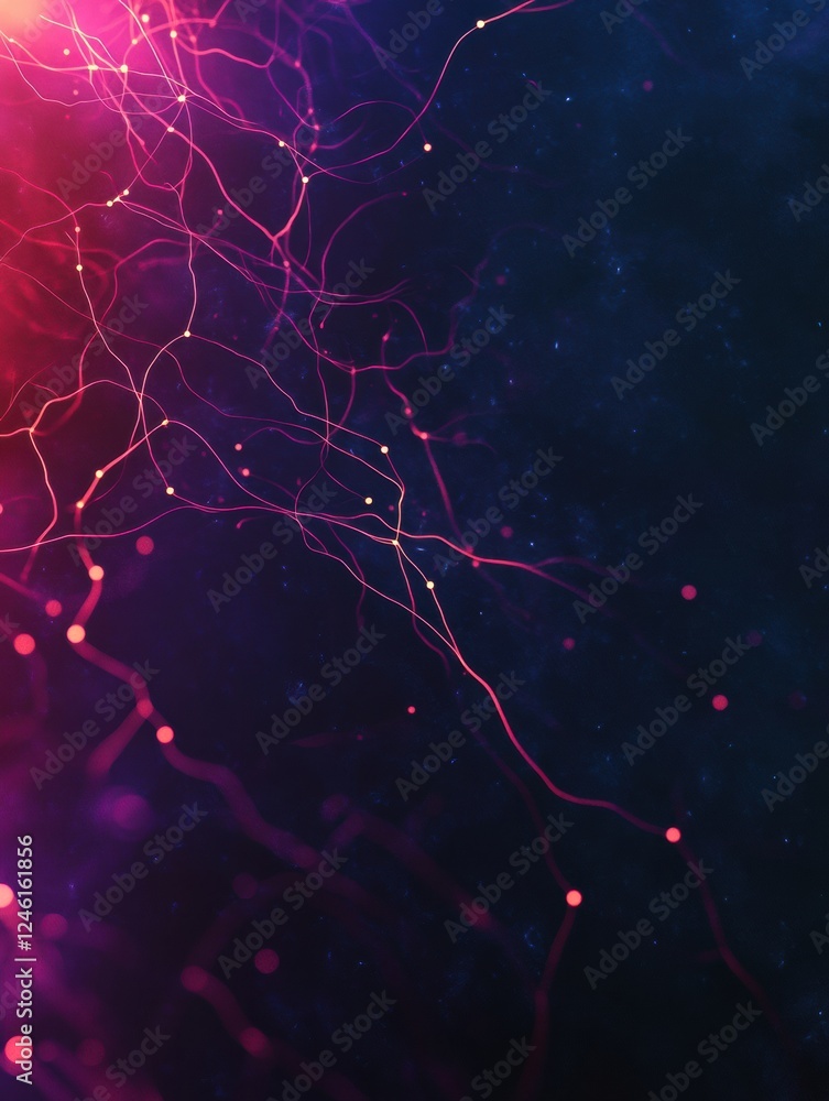 Aufkleber scientific depiction of glowing neuron pathways and electrical pulses in the brain and nervous syste