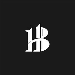 Fototapeta premium Monochrome Minimalist Logo Design with Stylized Letter B on Dark Background