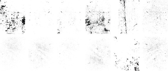 Grunge textures set. Collection of vector, distress, textures .Simply Place grungy textured overlay over any Object to Create grunge ,dirty effect .Various distressed texture for your design.
