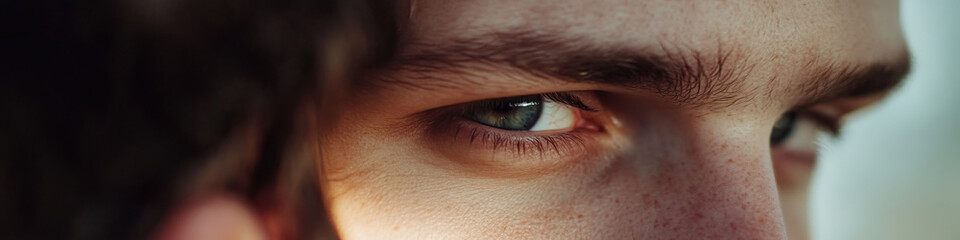 Obraz premium Close-up of a Person's Eye and Part of Face